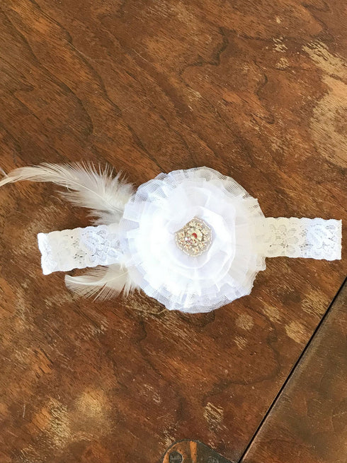 Petite Adele Girls Multi Mesh Feather Sparkle Stylish Headband One Size - SophiasStyle.com