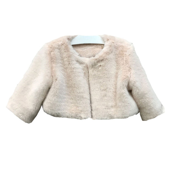 Petite Adele Big Girls Blush Soft Faux Fur Lined Long Sleeve Jacket 8-12 - SophiasStyle.com