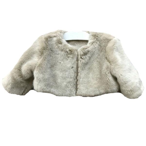 Petite Adele Big Girls Champagne Soft Faux Fur Lined Long Sleeve Jacket 8-12 - SophiasStyle.com