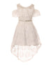 Just Kids Girls High-Low Floral Lace Overlay Flower Girl Dress 4-14 - SophiasStyle.com