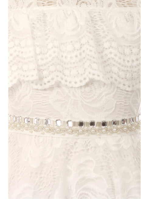 Just Kids Girls High-Low Floral Lace Overlay Flower Girl Dress 4-14 - SophiasStyle.com