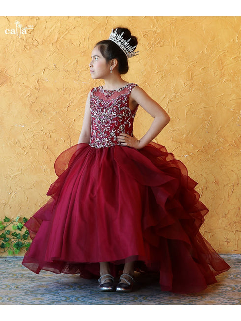 Girls Multi Colors Ruffle Train Back Ball Gown Dress 3-16 - SophiasStyle.com
