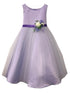 Petite Adele Girls Dull Satin Tulle Overlay Broche Flower Girl Dress 2T-12 - SophiasStyle.com