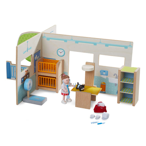 little-friends-vet-clinic-play-set-with-rebecca-doll-HABA USA-Sophia's Style-Little Friend Buildings-1