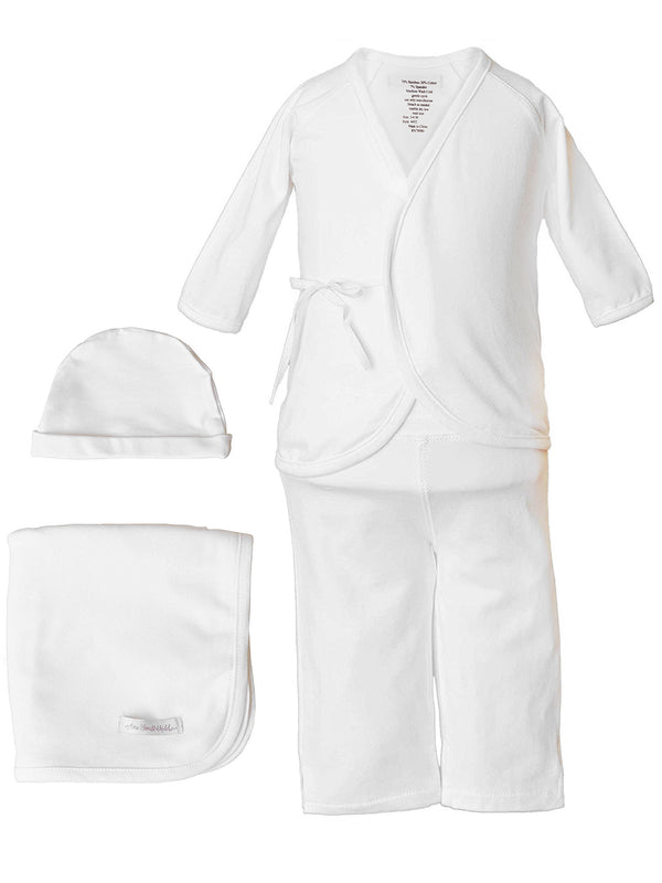 Baby Boys Bamboo 4pc Hat Top Pants Blanket Layette Set 3M-6M - SophiasStyle.com