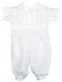 Baby Boys White Pin Tucked Short Sleeve Christening Romper Newborn-24M - SophiasStyle.com