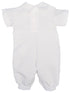Baby Boys White Pin Tucked Short Sleeve Christening Romper Newborn-24M - SophiasStyle.com