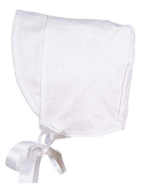 Baby Boys White Pleated Long Sleeve Baptism Romper Hat Set Newborn-24M - SophiasStyle.com