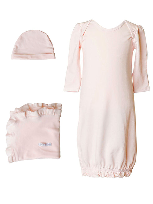 Baby Girls Bamboo 3pc Gown Hat Blanket Layette Set 3M-6M - SophiasStyle.com
