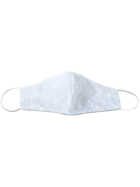 Sweet Kids Girls White Sequin Embroidered Lace Face Mask 2-16 - SophiasStyle.com