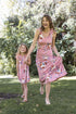 Petite Adele Women Pink Flower Printed Sleeveless Summer Dresses S-L - SophiasStyle.com