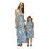 Petite Adele Little Girls Blue Flower Printed Short Sleeves Summer Dresses 2T-8 - SophiasStyle.com