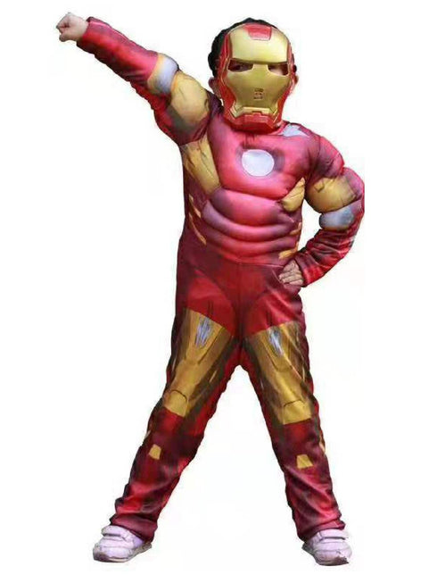 Big Kids Unisex Gold The Avengers Iron Man Muscle Halloween Costume 3-8 - SophiasStyle.com