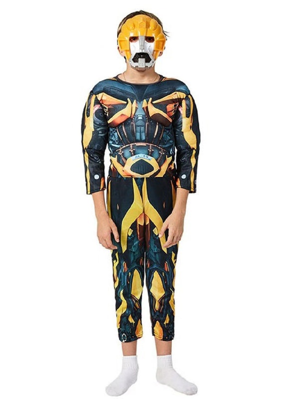 Big Kids Unisex Green Transformat Bumblebee Muscle Halloween Costume 3-8 - SophiasStyle.com