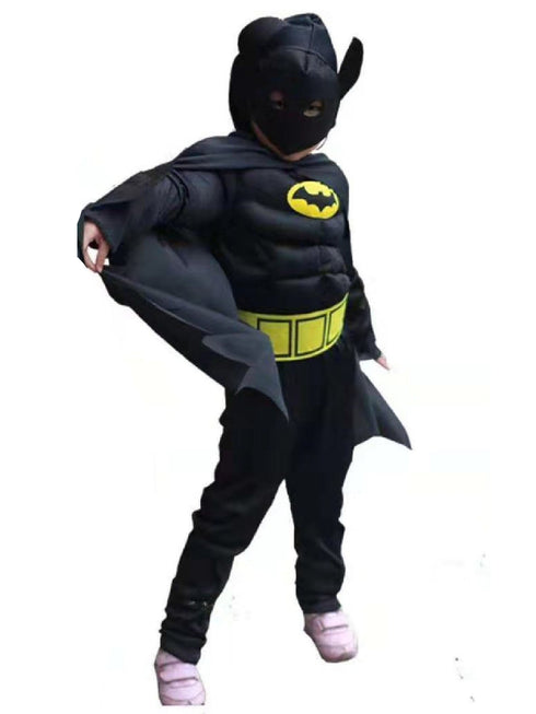 Big Kids Unisex Black Batman Muscle Halloween Costume 3-8 - SophiasStyle.com
