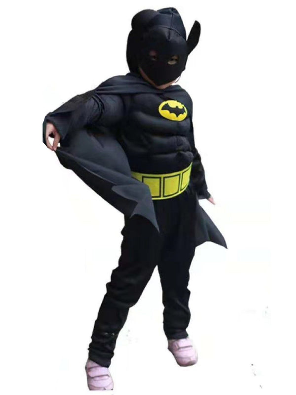 Big Kids Unisex Black Batman Muscle Halloween Costume 3-8 - SophiasStyle.com