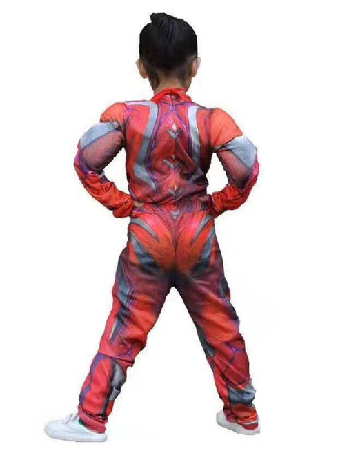 Big Kids Unisex Red Power Ranger Muscle Halloween Costume 3-8 - SophiasStyle.com