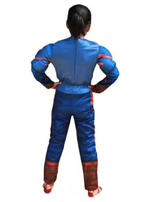 Big Kids Unisex Blue The Avengers Captain America Muscle Halloween Costume 3-8 - SophiasStyle.com