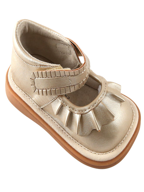 Mooshu Trainers Girls Multi Color Molly Ruffle Shiny Mary Janes 3 Baby-9 Toddler - SophiasStyle.com