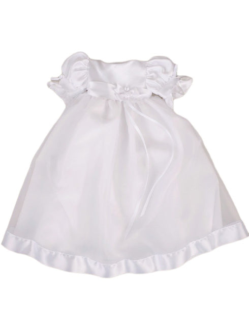 Little Things Mean A Lot Baby Girls White Clarice Christening Gown 3-24M - SophiasStyle.com