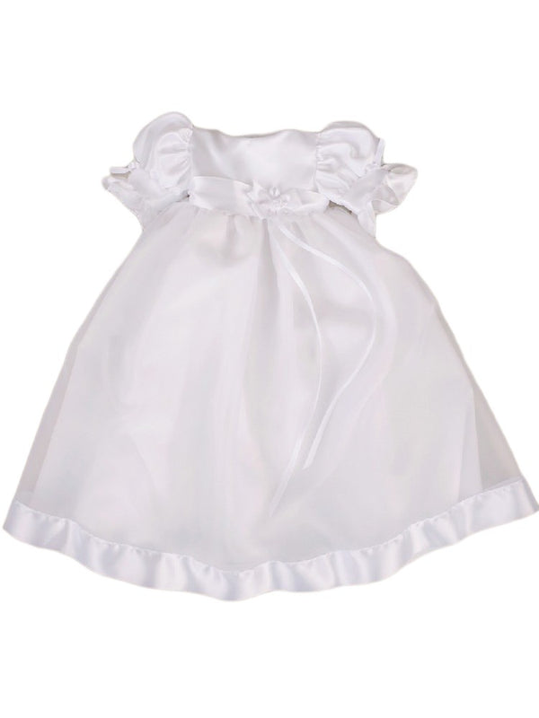 Little Things Mean A Lot Baby Girls White Clarice Christening Gown 3-24M - SophiasStyle.com