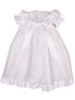 Little Things Mean A Lot Baby Girls White Clarice Christening Gown 3-24M - SophiasStyle.com