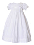 Little Things Mean A Lot Baby Girls White Eden Christening Gown Newborn-24M - SophiasStyle.com