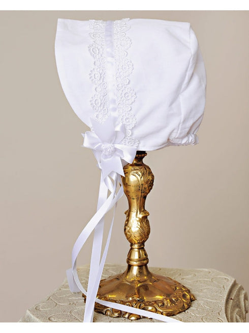 Little Things Mean A Lot Baby Girls White Eden Christening Gown Newborn-24M - SophiasStyle.com