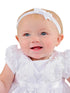 Little Things Mean A Lot Baby Girls White Lace Detail Faye Christening Gown, Sizes NB-24M - SophiasStyle.com