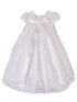 Little Things Mean A Lot Baby Girls White Sash Lace Trim Kate Christening Gown, Sizes 3-24M - SophiasStyle.com
