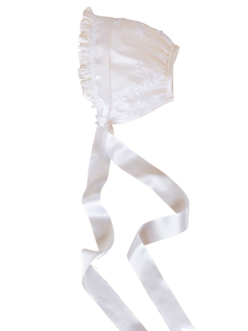 Little Things Mean A Lot Baby Girls White Sash Lace Trim Kate Christening Gown, Sizes 3-24M - SophiasStyle.com