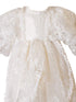 Little Things Mean A Lot Baby Girls Pearl White Satin Silk Royal Christening Gown Outfit, Sizes 3-12M - SophiasStyle.com