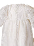 Little Things Mean A Lot Baby Girls Pearl White Satin Silk Royal Christening Gown Outfit, Sizes 3-12M - SophiasStyle.com
