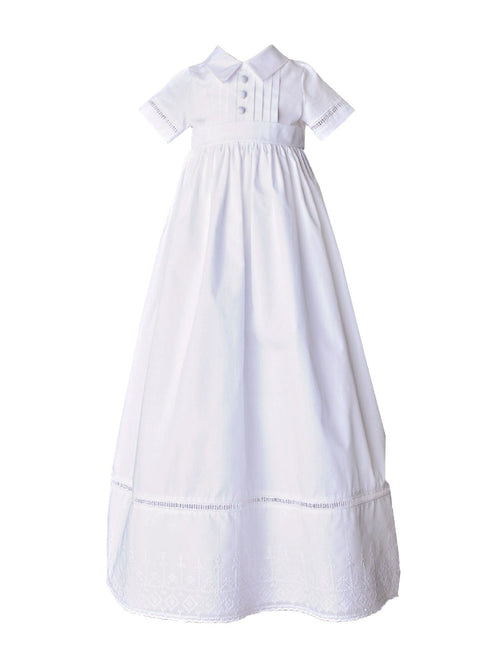 Little Things Mean A Lot Baby Boys White Sean Christening Gown Newborn-24M - SophiasStyle.com