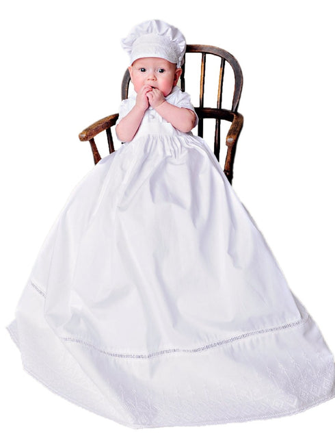 Little Things Mean A Lot Baby Boys White Sean Christening Gown Newborn-24M - SophiasStyle.com