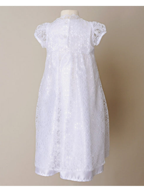 Baby Girls White Violet Christening Gown Newborn-24M - SophiasStyle.com