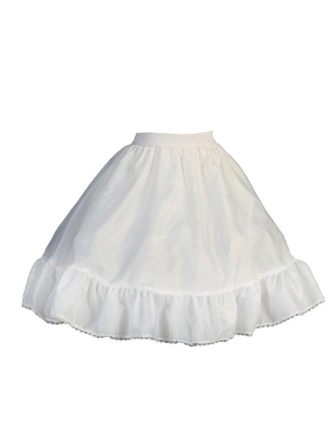 Tip Top Kids Girls White Ruffled Hemline Petticoat Underskirt 10-22" - SophiasStyle.com