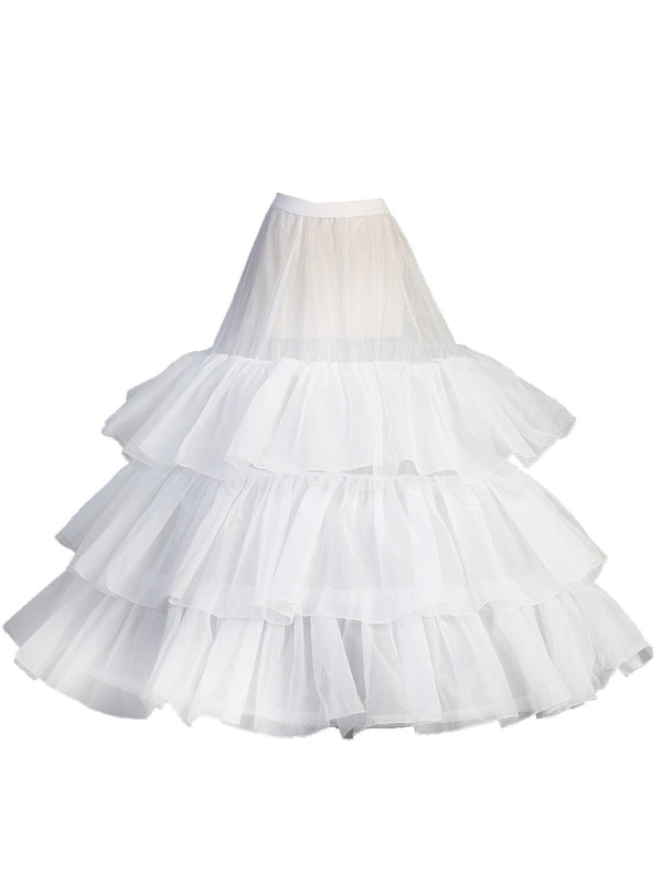 Tip Top Kids Women's White Hoops 3 Tiered Layered Petticoat One Size - SophiasStyle.com