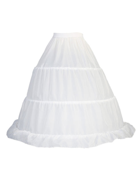Tip Top Kids Girls White 3 Hoop Petticoat Underskirt One Size - SophiasStyle.com