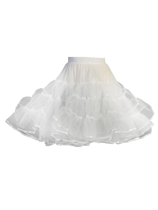 Tip Top Kids Girls White Hard Netting Crinoline Petticoat Underskirt 10-22" - SophiasStyle.com