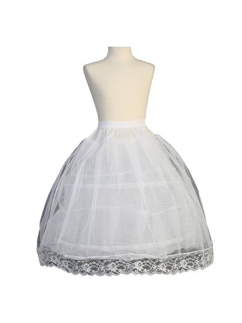 Tip Top Kids Women's White 2 Hoops Crinoline Petticoat Underskirt One Size - SophiasStyle.com