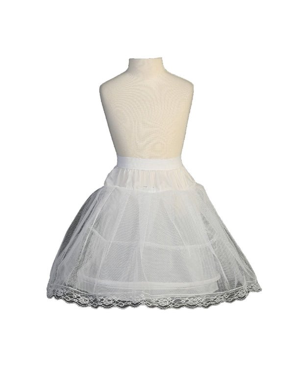 Tip Top Kids Girls White Wire Hoop Skirt Crinoline Petticoat 10-22" - SophiasStyle.com