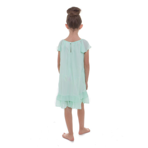 Petite Adele Little Girls Mint Flower Pin Chiffon Flower Girl Dress 2T-6 - SophiasStyle.com
