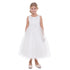 Petite Adele Big Girls Ivory Dull Satin Brooch Junior Bridesmaid Dress 8-12 - SophiasStyle.com