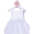 Petite Adele Little Girls White Satin Organza Embroidered Flower Girl Dress 2T-6 - SophiasStyle.com