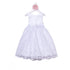 Petite Adele Little Girls White Satin Organza Embroidered Flower Girl Dress 2T-6 - SophiasStyle.com