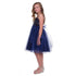 Petite Adele Little Girls Navy Sequined Top Tulle Flower Girl Dress 2T-6 - SophiasStyle.com