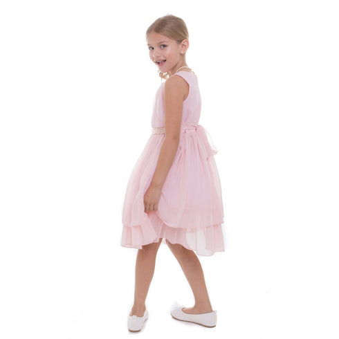 Petite Adele Big Girls Blush Chiffon Sequence Junior Bridesmaid Dress 8-16 - SophiasStyle.com