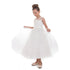 Petite Adele Little Girls Ivory Scalloped Lace Tulle Flower Girl Dress 2T-6 - SophiasStyle.com
