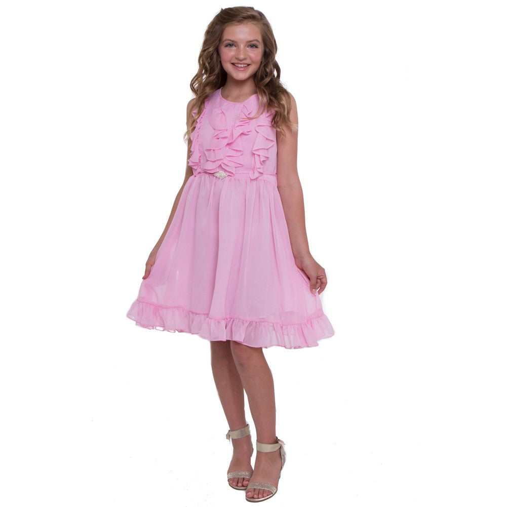 Big Girls Ivory Lace Pearl Adorned Junior Bridesmaid Easter Dress 8-12